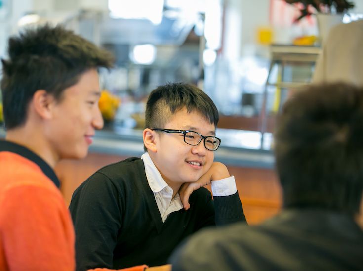 high school boys enjoy community