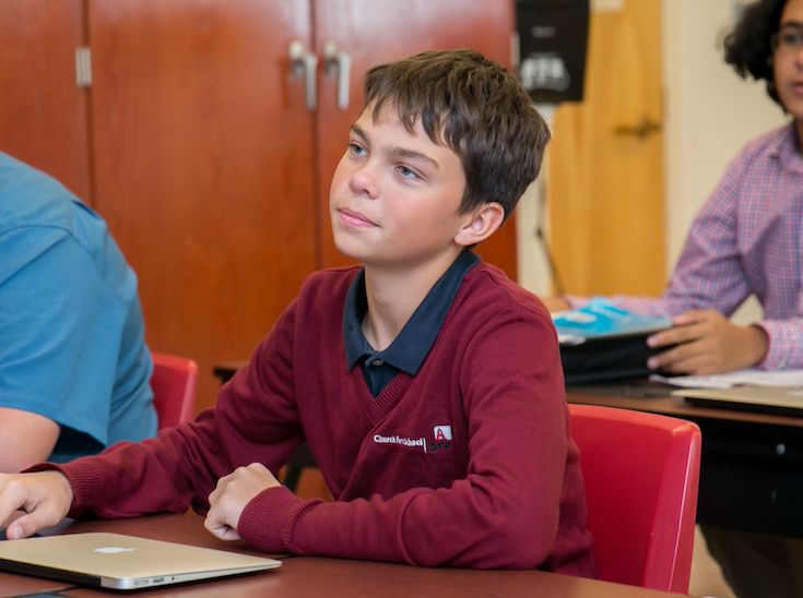 student shows respect to classmate